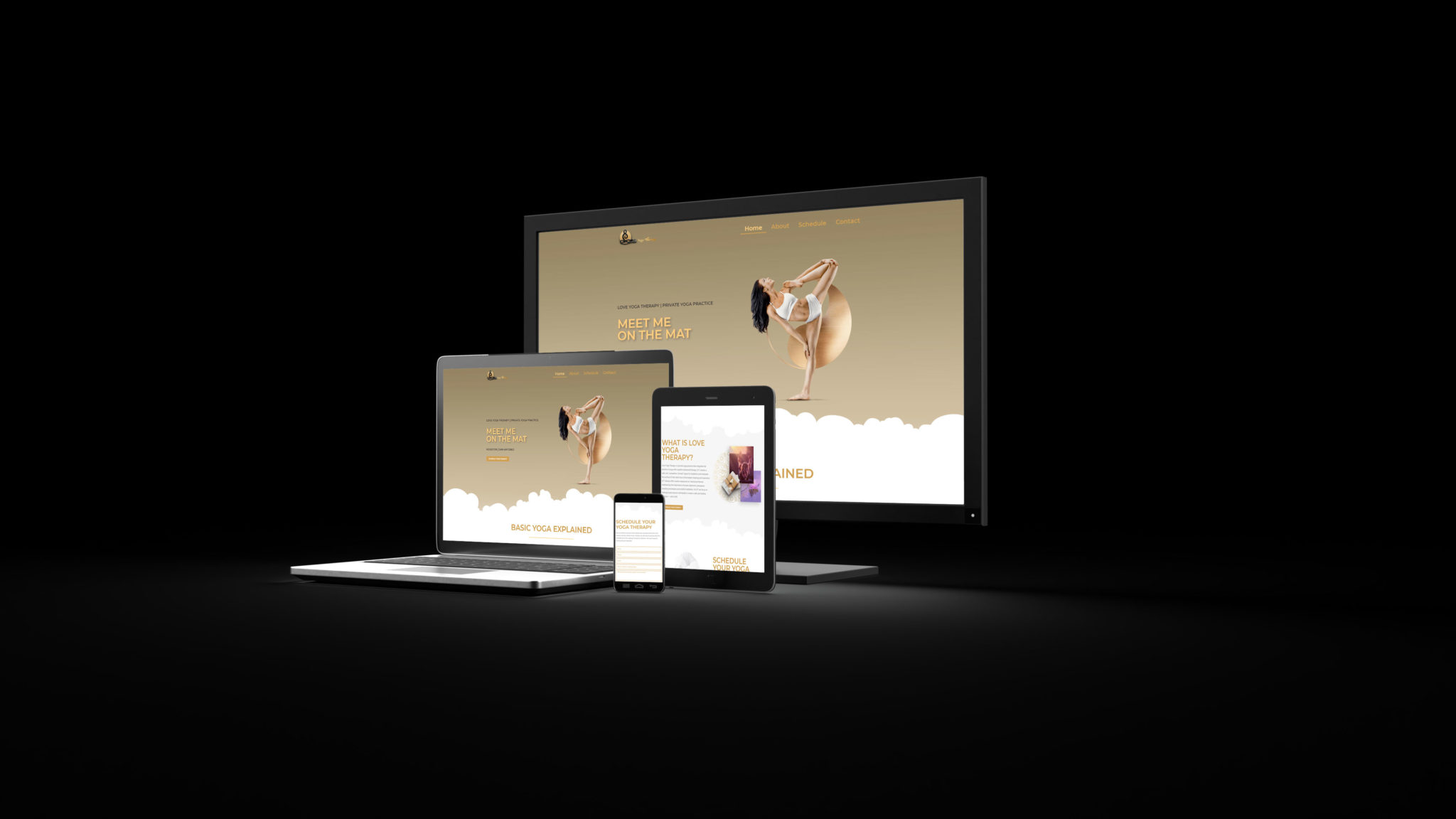 starting-website-package-love-yoga-therapy-private-yoga-website-device-mockup-responsive-design