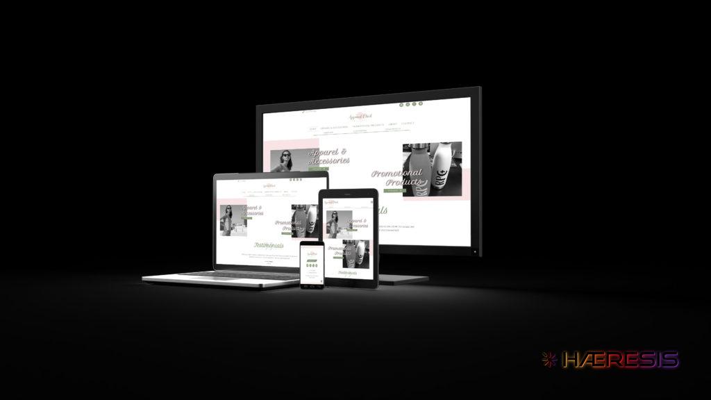 A starting website package example showing responsive web design