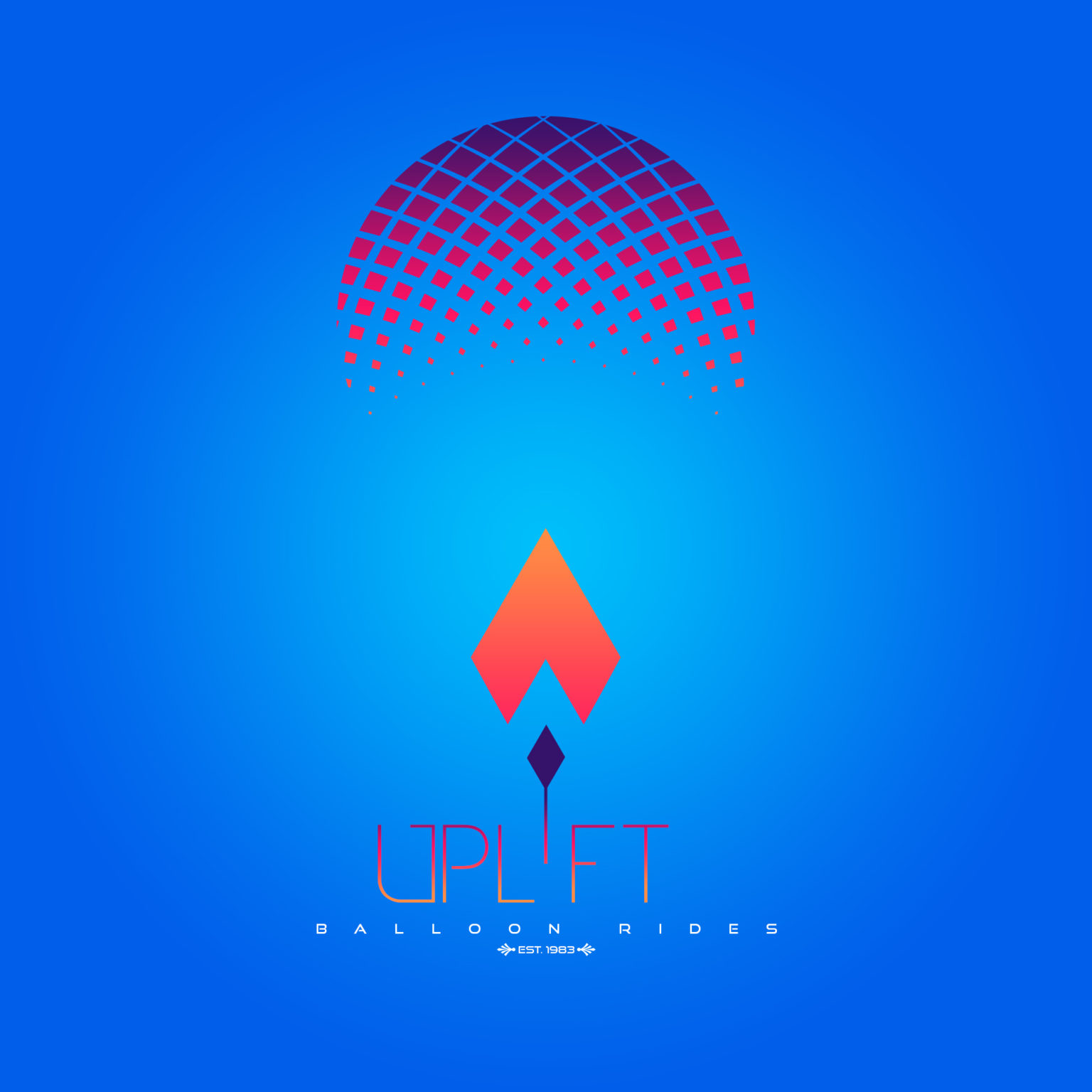 A logo for fictional balloon riding company Uplift from digital design studio Haeresis